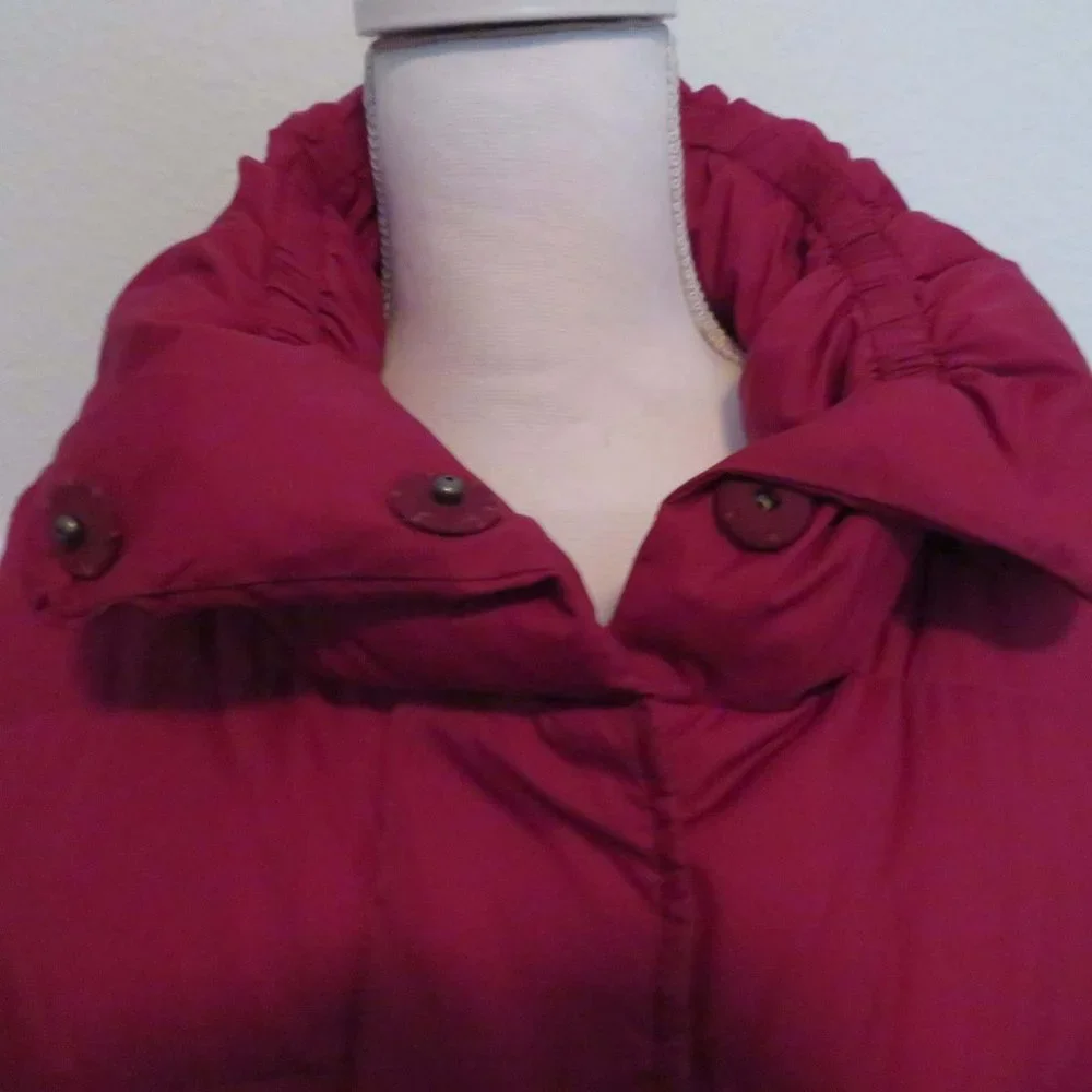 πβοΈπHPπβοΈπ Eileen Fisher, Down Puffer Vest-High Collar - S/P, Cranberry, EUC - Picture 4 of 15